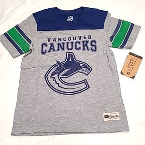 Vancouver Canucks NHL Youth Size M 10/12 T-shirt Team Gray Fandshor Sleeve
